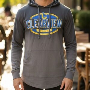 Clearview Clippers Hoodie Long Sleeve Pullover Gray Youth Size S Athletic